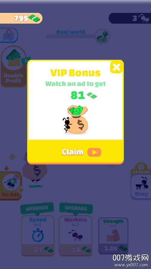 放置蚂蚁模拟器无限钞票版