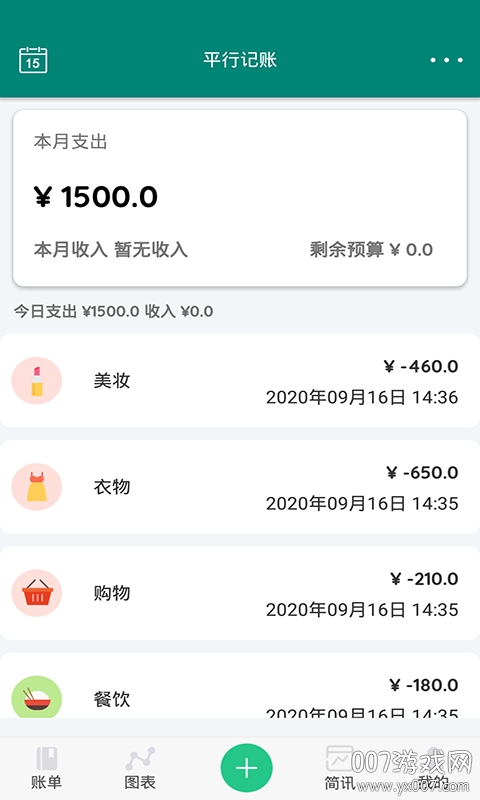 平行记账生活记账图表版
