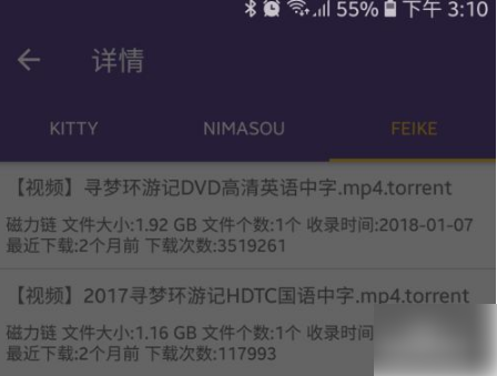 磁力猫搜索界面示意图