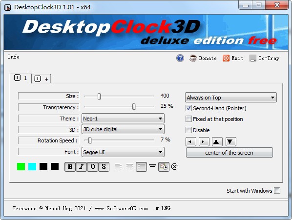 DesktopClock3D v1.22免费版