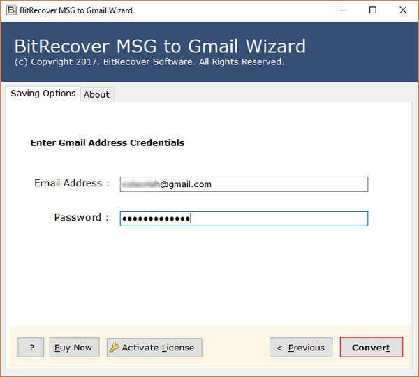 BitRecoverMSGtoGmail v7.1.0.0试用版