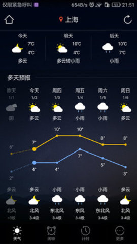 星空天气闹钟APP