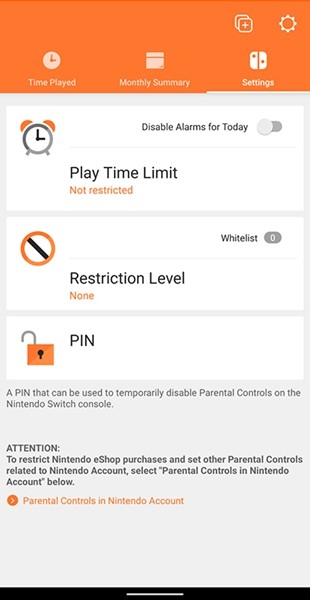 任天堂家长控制（Nintendo Switch Parental Controls）