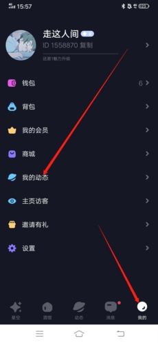 星空之遇怎么删除动态1